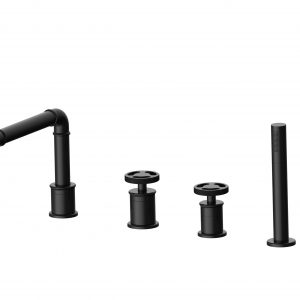 Natron 4-Hole Bath Shower Mixer Black